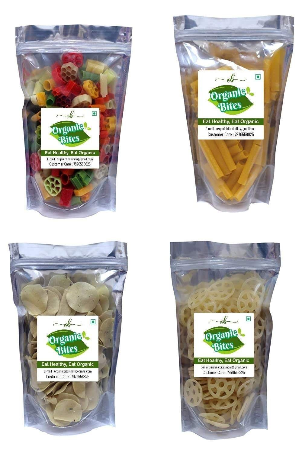 uk71YX4DaolVL-1-1.jpg Organic Bites Combo of Golden Fingers/Mix Fryums/Wheel Shape Fryums/Jeera Rice Papad -800 gm - Fast UK Delivery - Image 1
