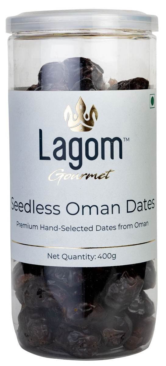 uk71Yj1kGVopL-1.jpg Lagom Gourmet Seedless Omani Dates 400g | All Natural | No Preservatives | No Added Sugar | Gluten Free | Vegan | Plant Based | Non GMO | Dates Dry Fruits | Khajur | Khajoor | Khejur - Fast UK Delivery - Image 1