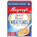 Bagrry's Total Bran Wheat Flakes - No Added Sugar 500gm Box | Premium Sharbati Wheat | High Fibre | Helps Manage Weight | Whole Grain Wheat Flakes - Fast UK Delivery