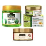 Indus valley Face care combo of Aloe vera gel, Depigmentation Gel and Skin Lightening Brightening Face mask (175ml+50ml+50ml=275ml) - Fast UK Delivery