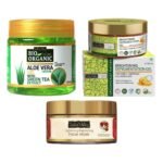 Indus valley Face care combo of Aloe vera gel, Depigmentation Gel and Skin Lightening Brightening Face mask (175ml+50ml+50ml=275ml) - Fast UK Delivery