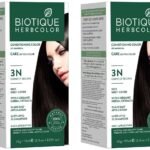 Biotique Herbcolor Conditioning Hair Colour l Ammonia Free Hair Color l 9 Organic Herbal Extracts l Natural and Healthy Shine l 50g + 110ml| Darkest Brown 3N (Pack of 2) - Fast UK Delivery