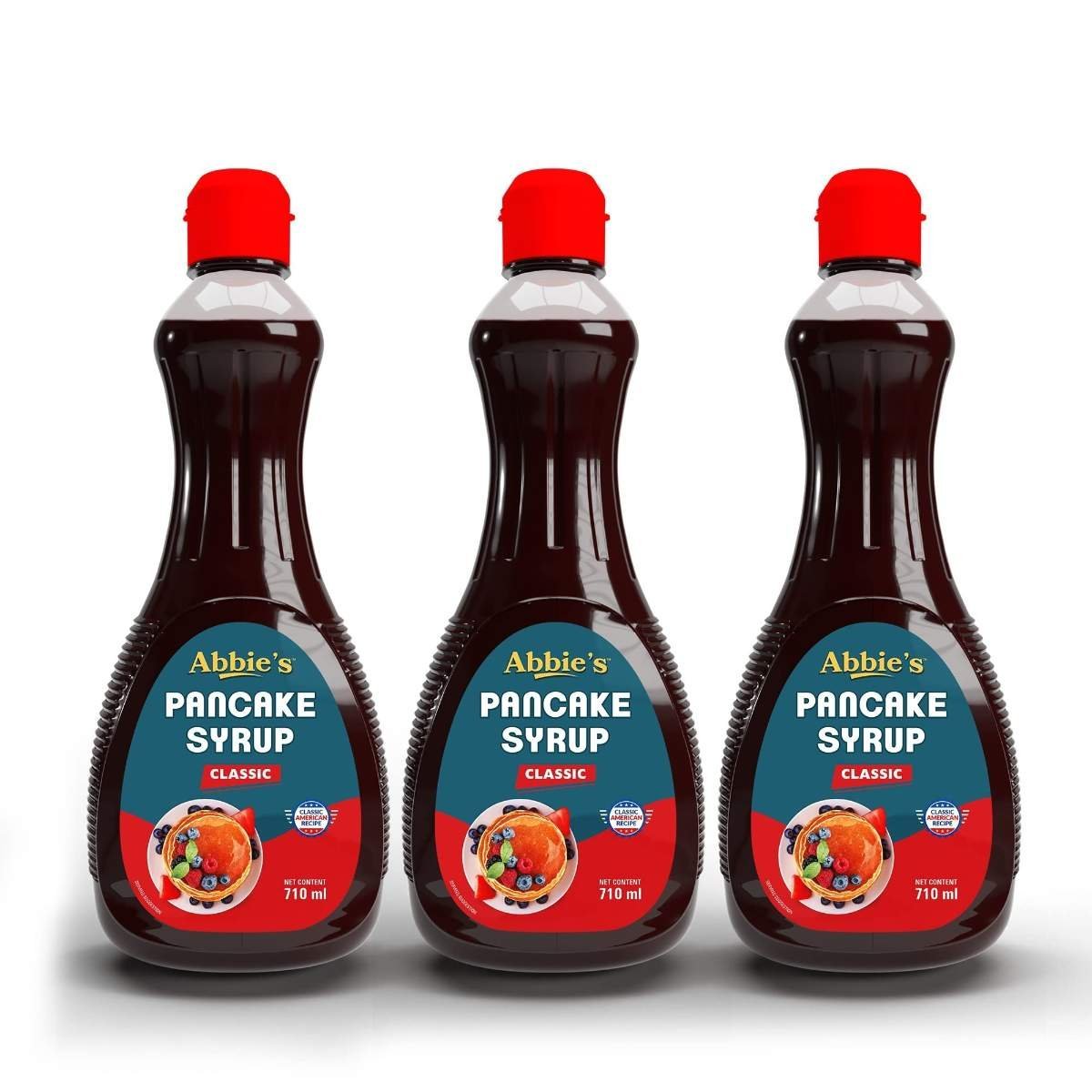 uk71aL-yWigL-1.jpg Abbie's Pancake Syrup, 710 ml Pack of 3 Authentic American Recipe | Use on Pancakes, Waffles, Ice Creams, Crepes, French Toast - Fast UK Delivery - Image 1