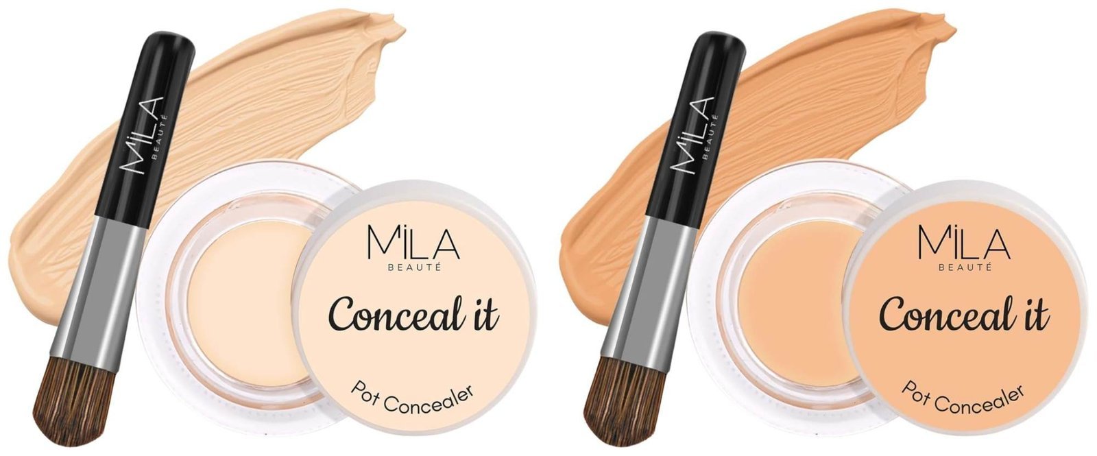 uk71aLIFYkr6L-1-1.jpg MILA Beaute Conceal It Pot Concealer | With SPF 15 & Vitamin-E For Face Makeup | Shade - (Light Ivory, 4g) Conceal It Pot Concealer For Face Makeup | Shade - (Pure Beige, 4g) - Fast UK Delivery - Image 1