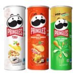 Kellogg's Pringles Sour Cream & Onion + Desi Masala Tadka + Pizza Flavour(107gram each), Masala, Salted - Fast UK Delivery