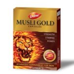 Dabur Musli Gold Capsules - 10 Capsules | 100% Ayurvedic Capsules for Strength, Stamina & Power | Ayurvedic Supplement for Men - Fast UK Delivery