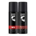 Beardo Whisky Smoke and Mafia Long Lasting Perfume Body Spray Combo (Pack of 2) | No Gas Deo For Men | Long Lasting Deodorant for Men | Body Spray Perfume | Gift For Brother | Gift For Friends - Fast UK Delivery