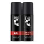 Beardo Whisky Smoke and Mafia Long Lasting Perfume Body Spray Combo (Pack of 2) | No Gas Deo For Men | Long Lasting Deodorant for Men | Body Spray Perfume | Gift For Brother | Gift For Friends - Fast UK Delivery