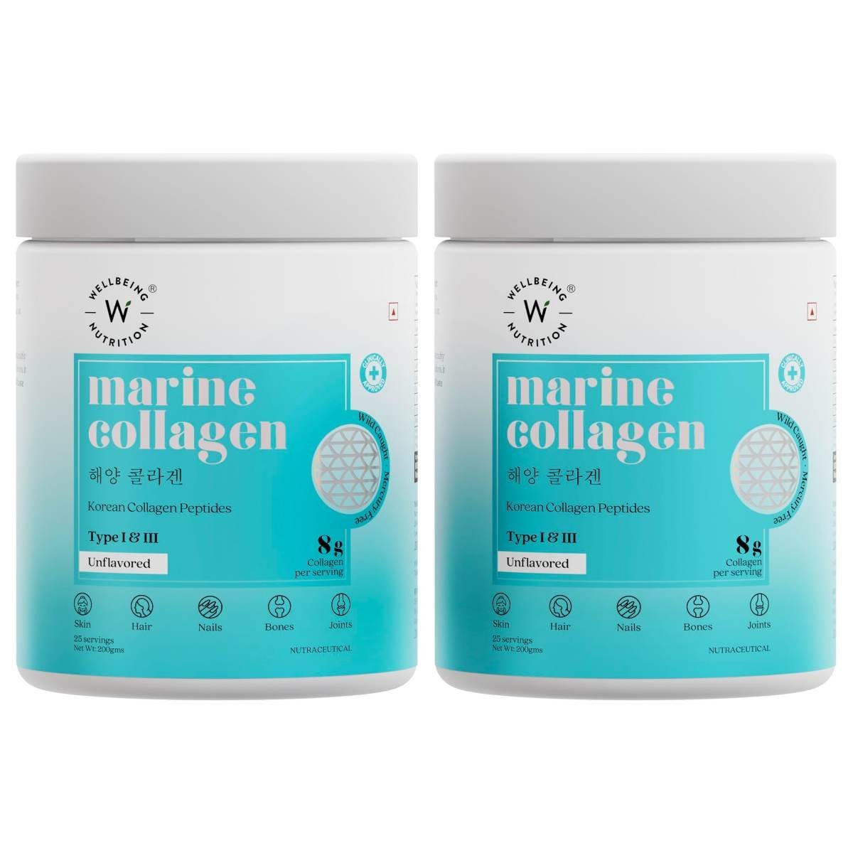 uk71bJD5opwgL-1.jpg Wellbeing Nutrition Pure Korean Marine Collagen Supplements for Women & Men, 200g | Hydrolyzed Collagen Powder and Amino Acids | Supports Healthy Skin, Hair, Nails, Bone & Joint | Unflavored - Image 1