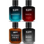 Beardo Whisky Smoke, Black Musk, Mariner & Mafia Perfume For Men (50Ml X Pack Of 4) | Long Lasting Perfume | Date Night Perfume For Men | Valentines day gift for husband | Gift for boyfriend | Gift for Men - Fast UK Delivery
