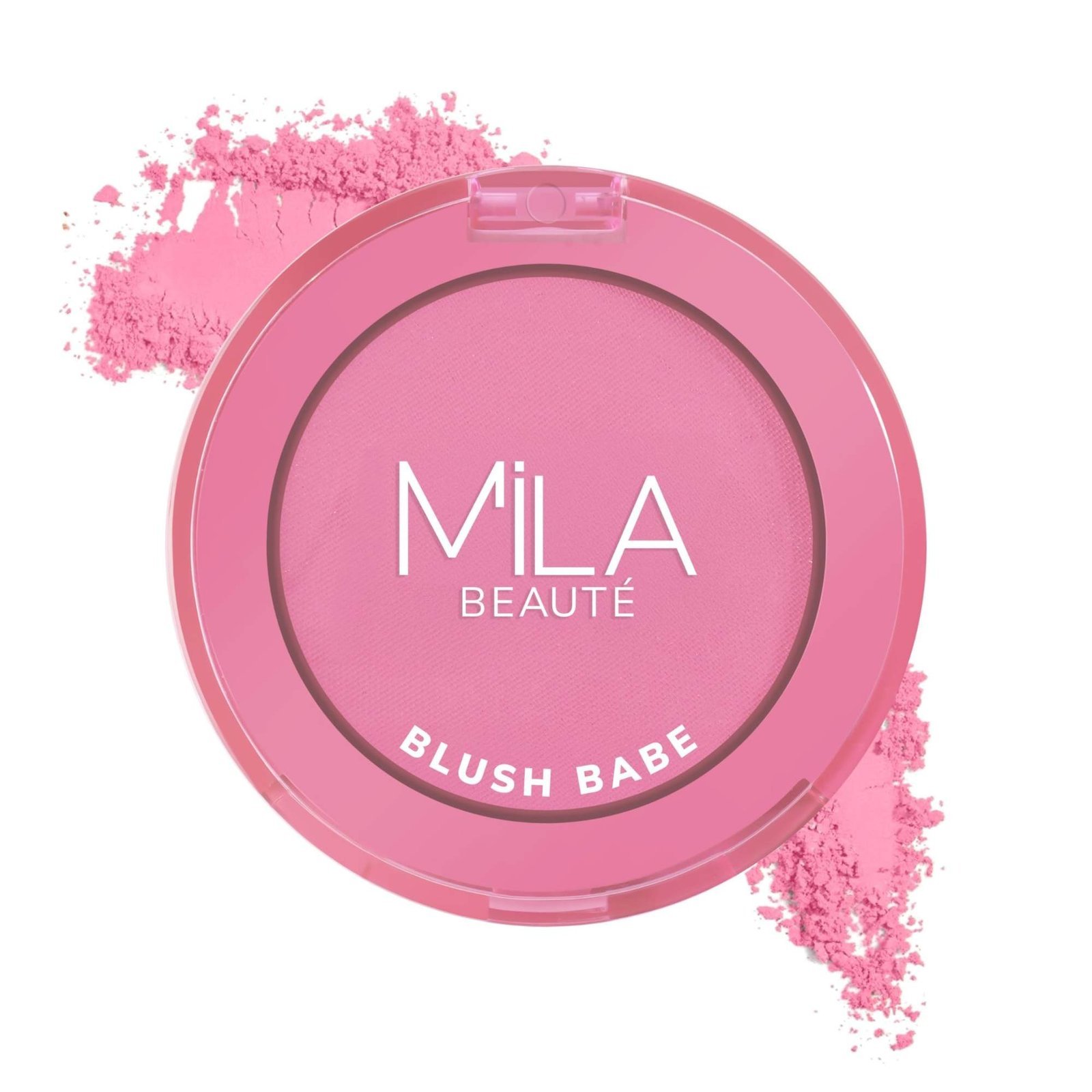 uk71bxgKXU5yL-1-1.jpg MILA Beaute Blush Babe Powder Blush | Matte Finish Long-Lasting Pigment | Easy to Blend | Non-Drying With Rosehip Oil, Jojoba Oil and Vitamin E | Shade - (Candy Pink 5g) - Fast UK Delivery - Image 1