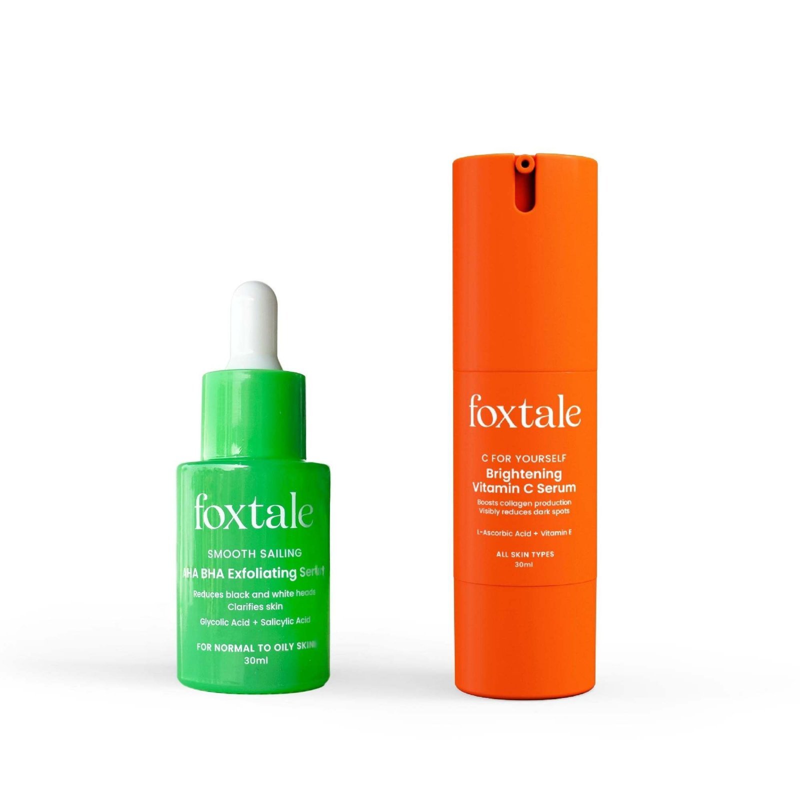 uk71c8COhYhRL-1-1.jpg Foxtale Flawless Filter | Smooth Sailing AHA BHA Exfoliating Serum - 30ml + Vitamin C Face Serum - 30ml - Fast UK Delivery - Image 1
