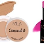MILA Beaute Pro Matte Lipstick | Creamy Matte Lipstick | Shade - Shridevi, 4.2g Conceal It Pot Concealer For Face Makeup | Shade - (Hazelnut, 4g) - Fast UK Delivery