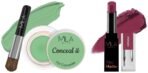 MILA Beaute Pro Matte Lipstick | Creamy Matte Lipstick | Shade - Mirabai, 4.2g Conceal It Pot Concealer For Face Makeup | Shade - (Green Corrector, 4g) - Fast UK Delivery