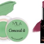 MILA Beaute Pro Matte Lipstick | Creamy Matte Lipstick | Shade - Mirabai, 4.2g Conceal It Pot Concealer For Face Makeup | Shade - (Green Corrector, 4g) - Fast UK Delivery