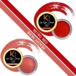 KINDED Lip Eye and Cheek Tint Combo for Women Girls Longlasting Moisturizing Nourishing Pigmented Lip Colour Lipstick Balm Eyeshadow Blush (Creamy Matte Finish, Retro Red & Peachy Nude, 8 gm each) - Fast UK Delivery