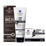 Ayouthveda Ultra Men Combo For Dirt Free Clear Skin, Dark Spots, Refreshes Complexion - Charcoal Face Wash (100ml) | Ph Wash(180ml) | Charcoal Soap(110g) - Fast UK Delivery