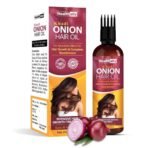 Healthally Khadi Onion Hair Oil Ayurvedic Hair Fall Control Oil for Men & Women, Hair Loss Breakage & Dandruff Control Onion Hair Oil | Chemicals Silicon Mineral Oil free Formula - 200ml - Fast UK Delivery