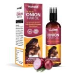 Healthally Khadi Onion Hair Oil Ayurvedic Hair Fall Control Oil for Men & Women, Hair Loss Breakage & Dandruff Control Onion Hair Oil | Chemicals Silicon Mineral Oil free Formula - 200ml - Fast UK Delivery