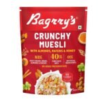 Bagrry's Crunchy Muesli | 40% Fibre Rich Oats with Bran | 82% Multi Grains, Almonds, Raisins & Honey | Breakfast Cereal | Natural Muesli , 400g /425g Pouch (Weight May Vary) - Fast UK Delivery
