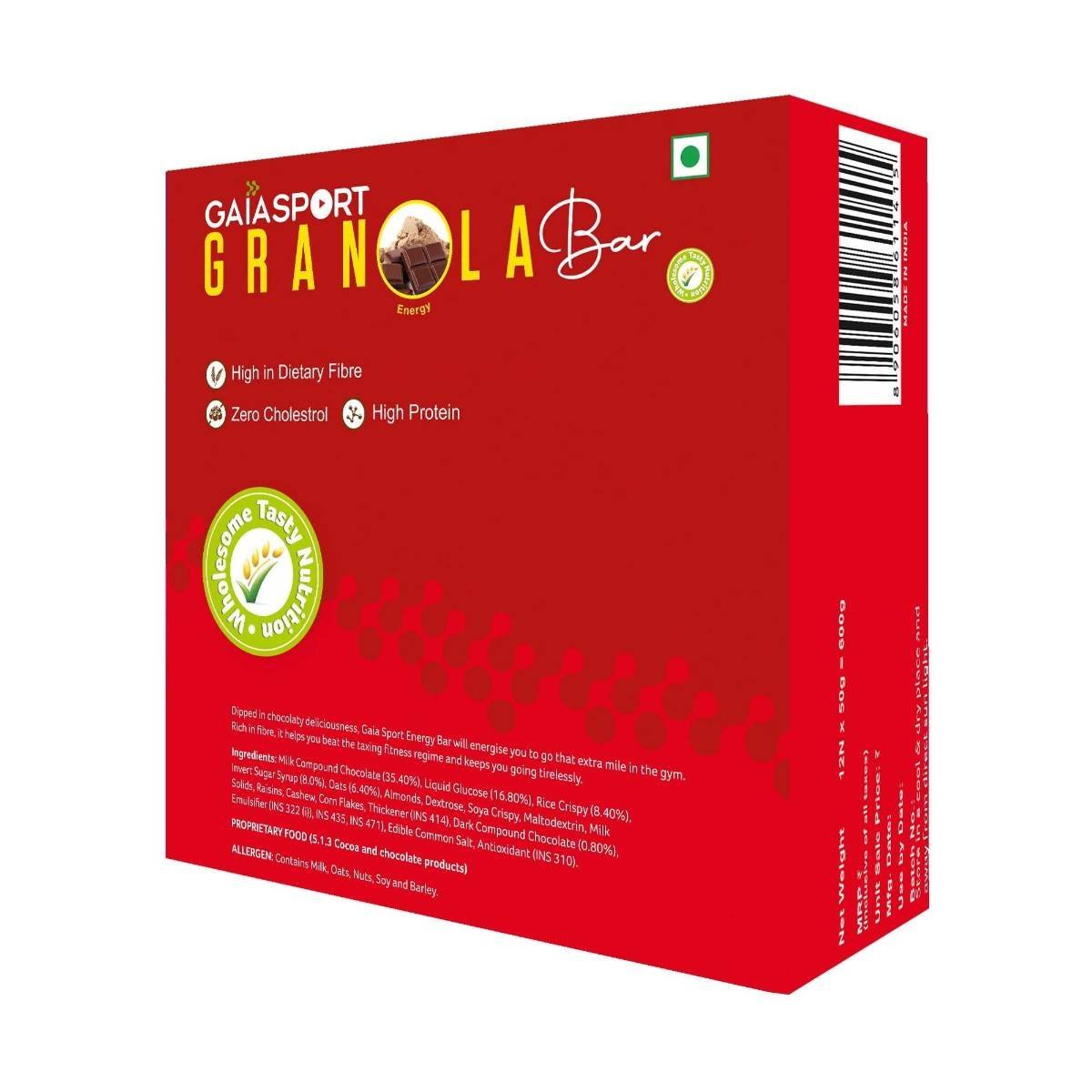 uk71egoMNg2QL-1.jpg Gaia Sport Energy Granola Bar (Pack of 12) - Fast UK Delivery - Image 1