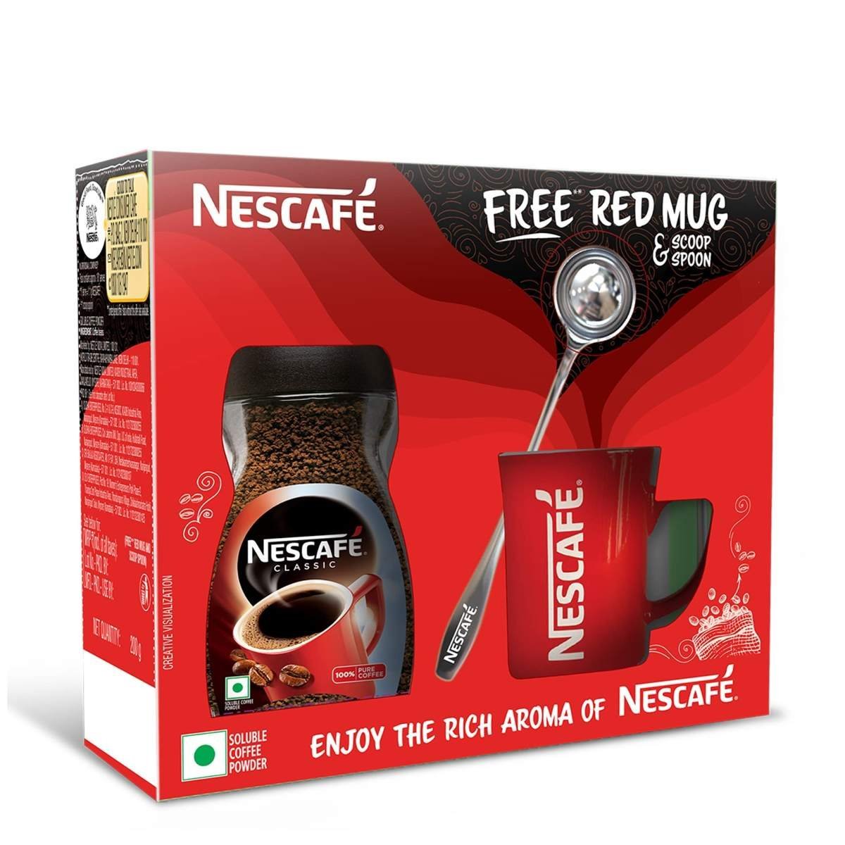uk71ehfHfPCzL-1.jpg Nescafe Classic Ground Coffee Jar, 200 g with Free Red Mug and Scoop Spoon - Fast UK Delivery - Image 1