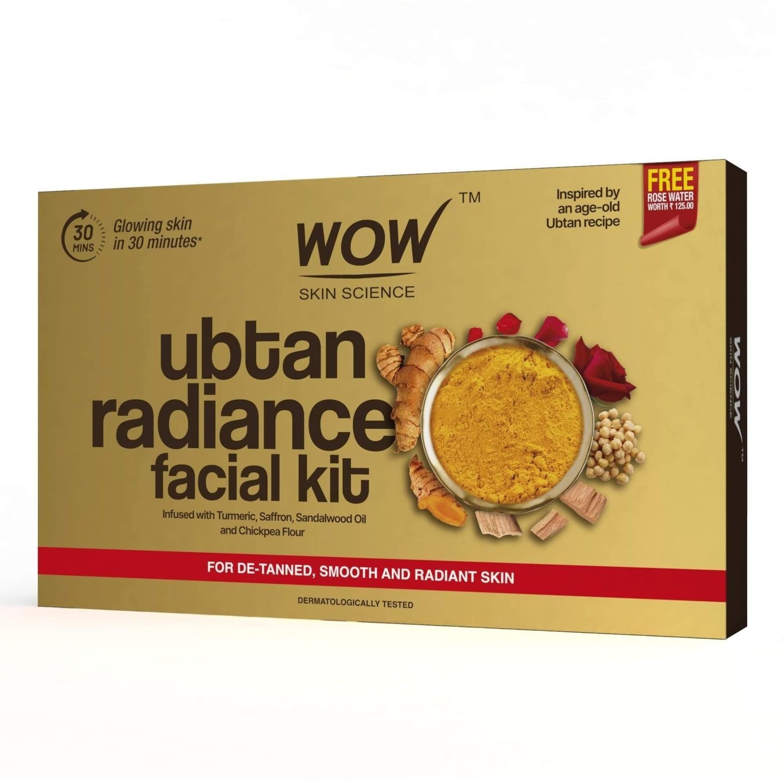 uk71emwFyzZiL-1-1.jpg WOW Skin Science Ubtan Radiance Facial Kit for Glowing Skin|Helps Remove Tan and Gives Radiant Skin | 6 Easy Steps | Suitable for All Skin Types | Free Rose Water | Pack of 7 - Fast UK Delivery - Image 1