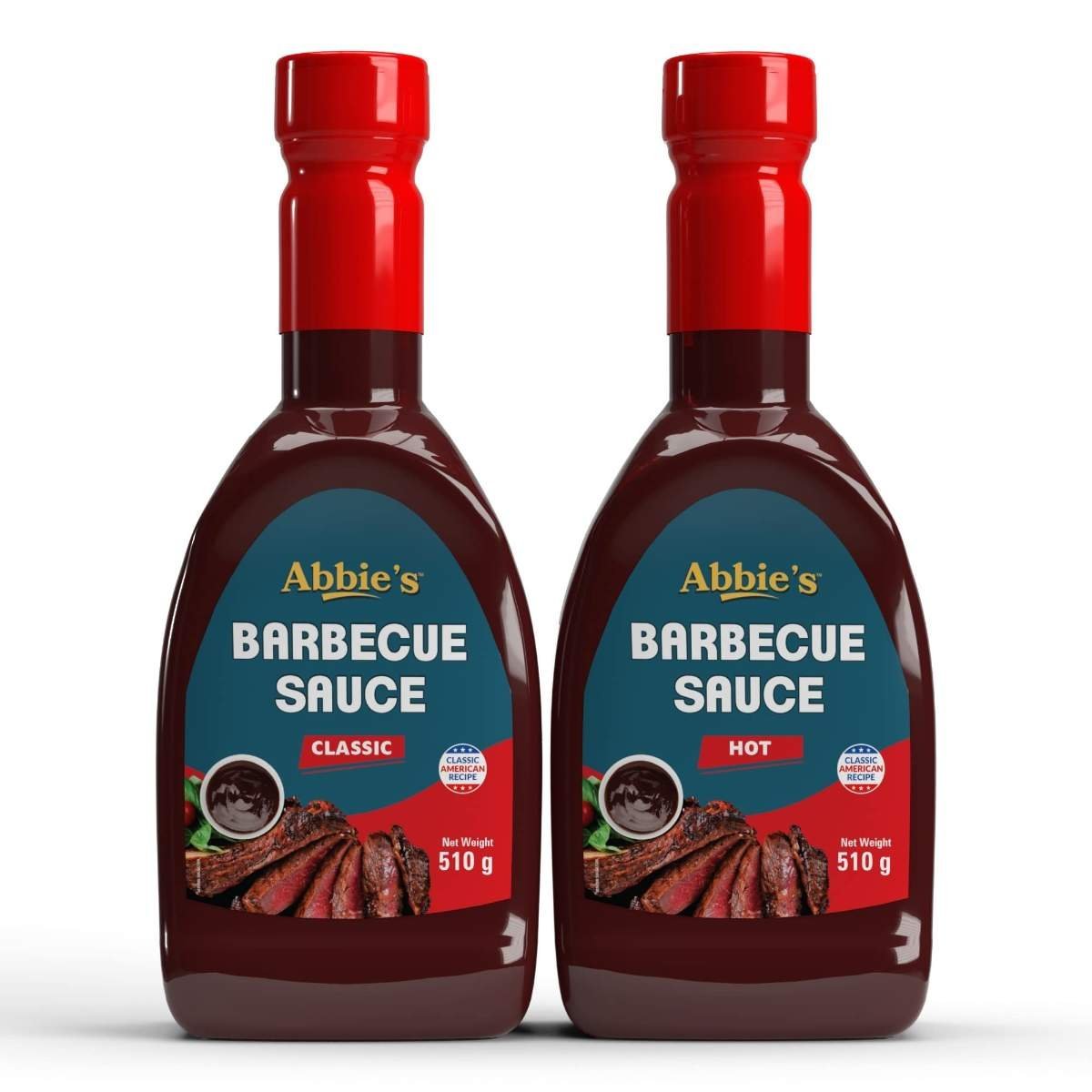 uk71erkZ6iL-1.jpg ABBIE'S BBQ Sauce Classic 510 g + BBQ Sauce Hot 510 g, Pack of 1 each, Perfect on the barbeque grill l Enjoy with Grilled Vegetables & honey glazed meats| Add to pizza sauce for smoky zing| Mix with Mozzarella cheese onto your Pizza Base - Fast UK Delivery - Image 1