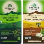Organic India Tulsi Green Tea Classic 25 Tea Bags & Organic India Tulsi Honey Chamomile 25 Tea Bags - Fast UK Delivery