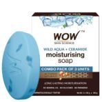 WOW Skin Science Wild Aqua & Ceramide Soap | Purifies & Softens Skin | Cools & Tones | Energizing Cleanser | Neutralizes Body Odor | Invigorates Senses | Infused with Menthol & Ceramide | Pack of 3 - Fast UK Delivery