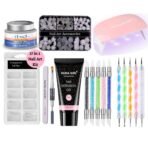 HUDA GIRL 17-in-1 Poly Nail Extension Gel Kit: Complete UV Builder Gel & Nail Art Set for women (Multicolor) - Fast UK Delivery