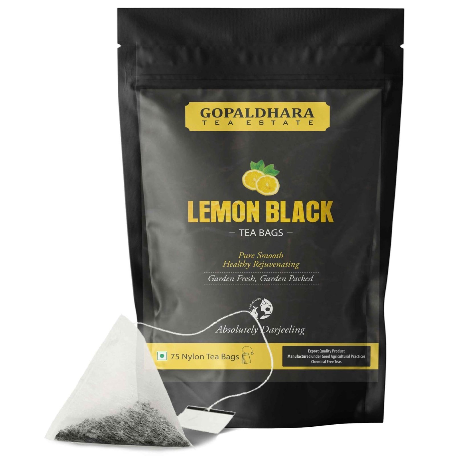 uk71fFMD7V5gL-1-1.jpg Gopaldhara Darjeeling Lemon Black Anti-Oxident Tea | 75 pieces Tea Bag | 150g Stand Up Pouch | - Fast UK Delivery - Image 1