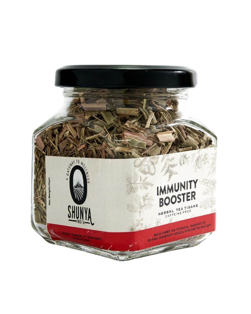 uk71faYInUqnL-1.jpg Shunya India Immunity Booster Herbal Infusion tea Tisane, 45gm - Tea with Ashwagandha Natural Antioxidant, Help to Reduces Inflammation, Support Natural Detoxification Processes, Caffeine Free - Fast UK Delivery - Image 1