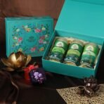 ORGANIC INDIA Exotic Brew Gift Box(Tulsi Loose Leaves Green Tea Lemon Ginger, Tulsi Loose Leaves Green Tea Classic, Tulsi Original Tin) Gift Box,300 Grams - Fast UK Delivery