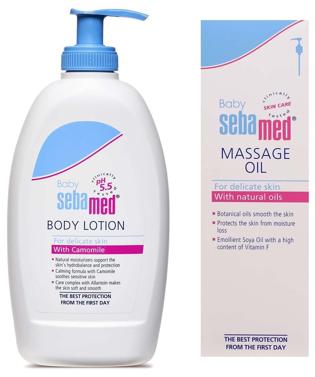 uk71h0XcsYwfL-1-1.jpg Sebamed Baby Lotion, 400ml & Baby Massage Oil, 150ml Combo - Fast UK Delivery - Image 1