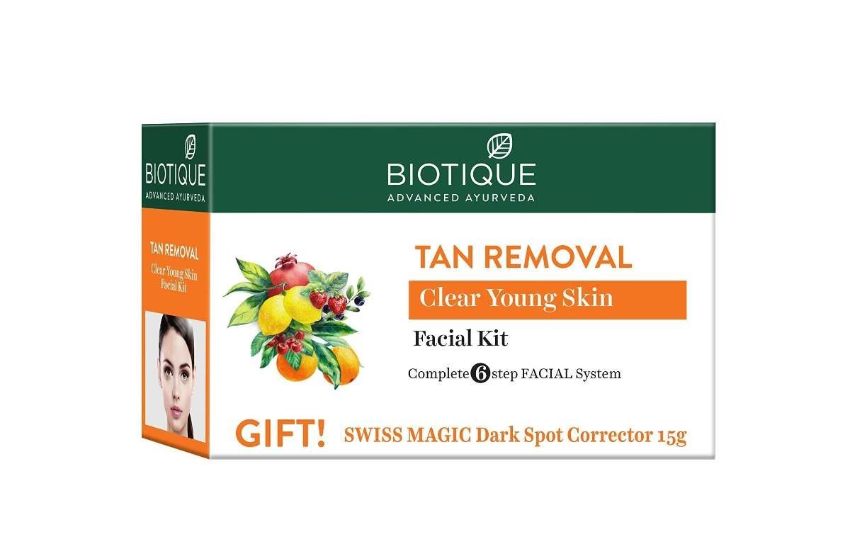 uk71hFLRkFFvL-1-1.jpg Biotique Tan Removal Clear Young Skin Facial Kit (Free with Swiss Magic Dark Spot Corrector) - Fast UK Delivery - Image 1