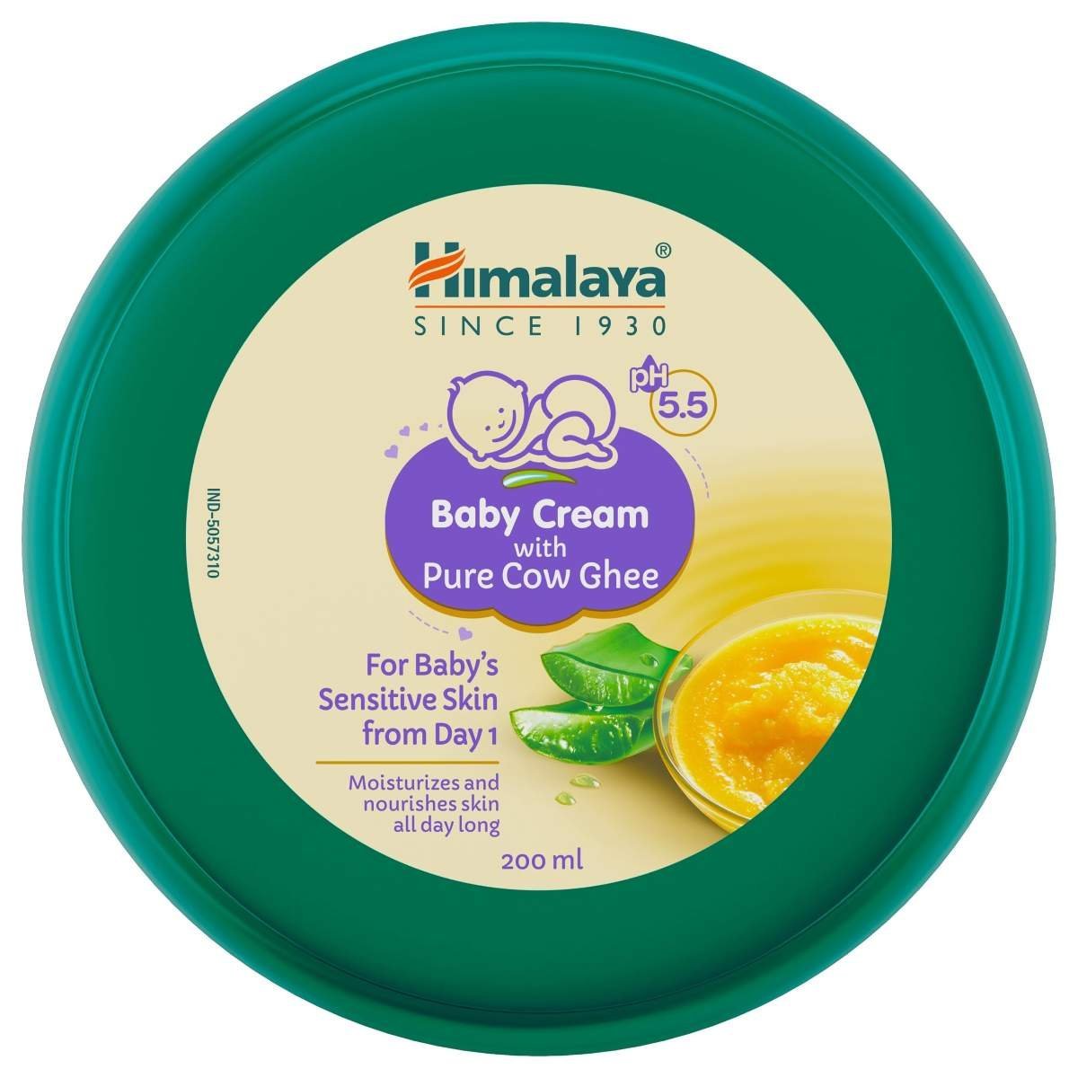 uk71hOjNiQs-L-1-1.jpg Himalaya Baby Cream with Pure Cow Ghee & pH5.5 (200ml) | Moisturizes & nourishes skin all day long | For Dry and sensitive skin - Fast UK Delivery - Image 1