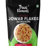 True Elements Jowar Flakes 450gm - Plain Jowar Flakes | Fiber Rich Jowar Flakes | Millet Flakes for Breakfast | Healthy Cereal for Breakfast | Gluten Free - Fast UK Delivery