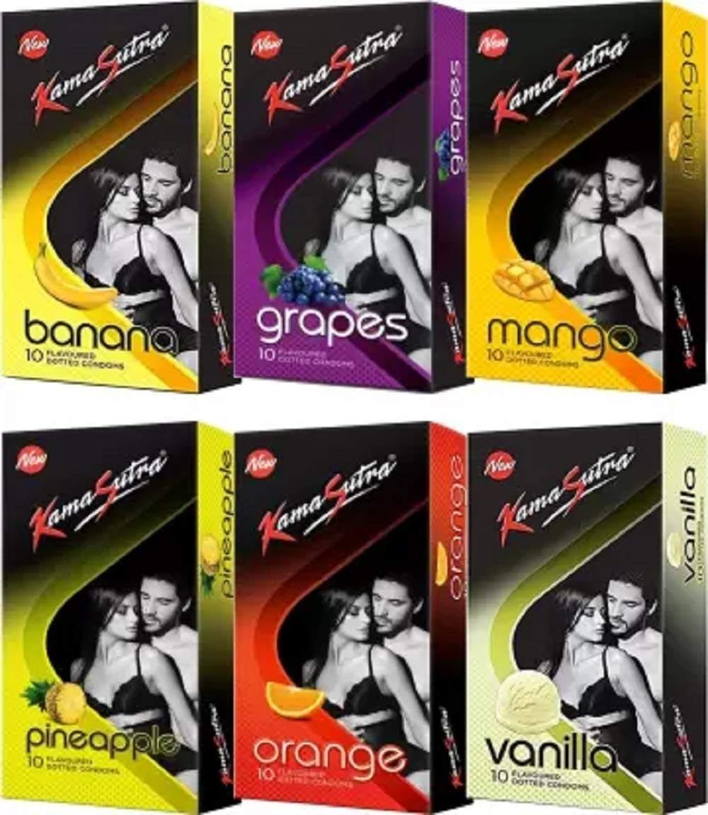 uk71hqGsCDtpL-1-1.jpg KamaSutra Honeymoon Combo With Exciting Flavours Condoms Condom (Pack of 6, 60S) - Fast UK Delivery - Image 1