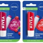 NIVEA Lip Balm, Fruity Cherry Shine And NIVEA Lip Balm, Fruity Strawberry Shine,4.8 g (Pack of 2) - Fast UK Delivery