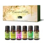 INDUS VALLEY 100% Pure Essential Oils Gift Pack - Peppermint oil,Lemongrass oil, Rosemary oil,Lavender oil,Eucalyptus oil,Tea Tree oil - 10ml * 6=60ml (Pack of 6) - Fast UK Delivery