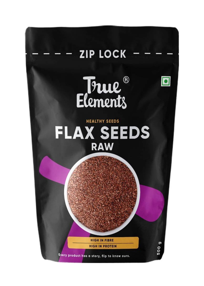 uk71hwy879ipL-1.jpg True Elements Flax Seeds 500g - Alsi Seeds | Flax Seeds for Hair Growth | Raw Seeds for Eating | Source of Iron & Dietary Fibre | Rich in Protein - Fast UK Delivery - Image 1