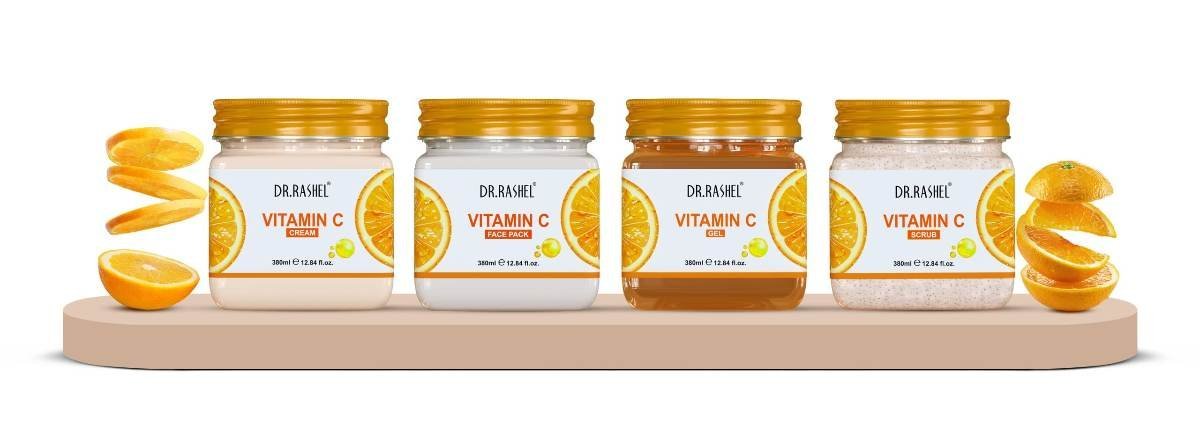 uk71iL8ajfy0L-1.jpg DR.RASHEL VITAMIN C PACK OF 4 (SCRUB, GEL, CREAM & FACEPACK) - Fast UK Delivery - Image 1