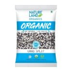 Natureland Organics Urad Chilka/Split 500 Gm (pack of 2) Total 1 KG - Organic Pulses - Fast UK Delivery