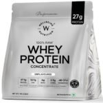 Wellbeing Nutrition 100% Raw Whey Protein Concentrate (Unflavoured) | 27g Protein, 12.7g EAA, 6g BCAA | 4B CFU Probiotics & Natural Digestive Enzymes | No Bloating, Easy to Digest | 1kg