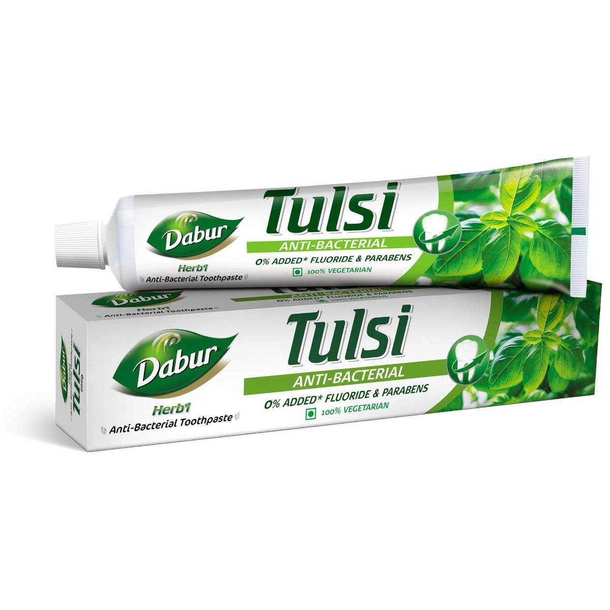 uk71iopm1uLZL.jpg DABUR Herb'L Tulsi Anti Bacterial Toothpaste-200G|No Added Fluoride&Parabens|Tulsi Fights Bacteria|Helps In Relieving Dental Pain|For Strong&Healthy Teeth|Enriched With Powerful Natural Ingredients - Fast UK Delivery - Image 1