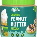 ALPINO Organic Natural Peanut Butter Crunch 400g | 30% Protein | Made with 100% Organic Peanuts | No Added Sugar & Salt | Plant Based Protein Peanut Butter Crunchy - as Seen on Shark Tank India - Fast UK Delivery