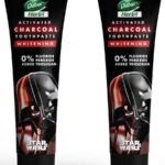 Dabur Herb'l Activated Charcoal & Mint Toothpaste - Star Wars Pack (Black Gel)- 240g (120gx2) Combo Pack | For Whitening | Fluoride Free Toothpaste | Fights Plaque & Extrinsic Stains - Fast UK Delivery