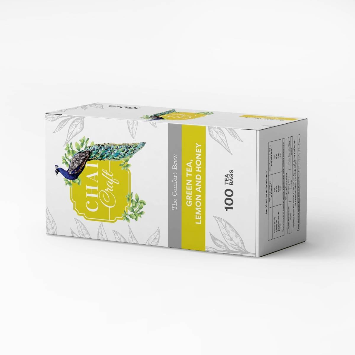 uk71ju9E7cLqL-1-1.jpg Chai Craft Green Tea - Lemon and Honey Flavour, Classic Taste, Rich flavour - (100 Tea Bags) - Fast UK Delivery - Image 1
