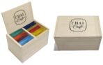 Chai Craft Boxful of surprises- 40 teabags in a pine wood box Pack of 1 - Fast UK Delivery